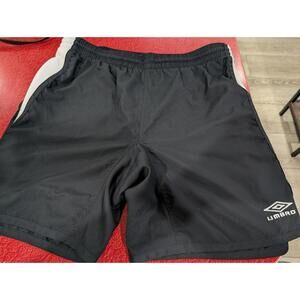 Large Umbro Shorts Soccer Y2K Black White